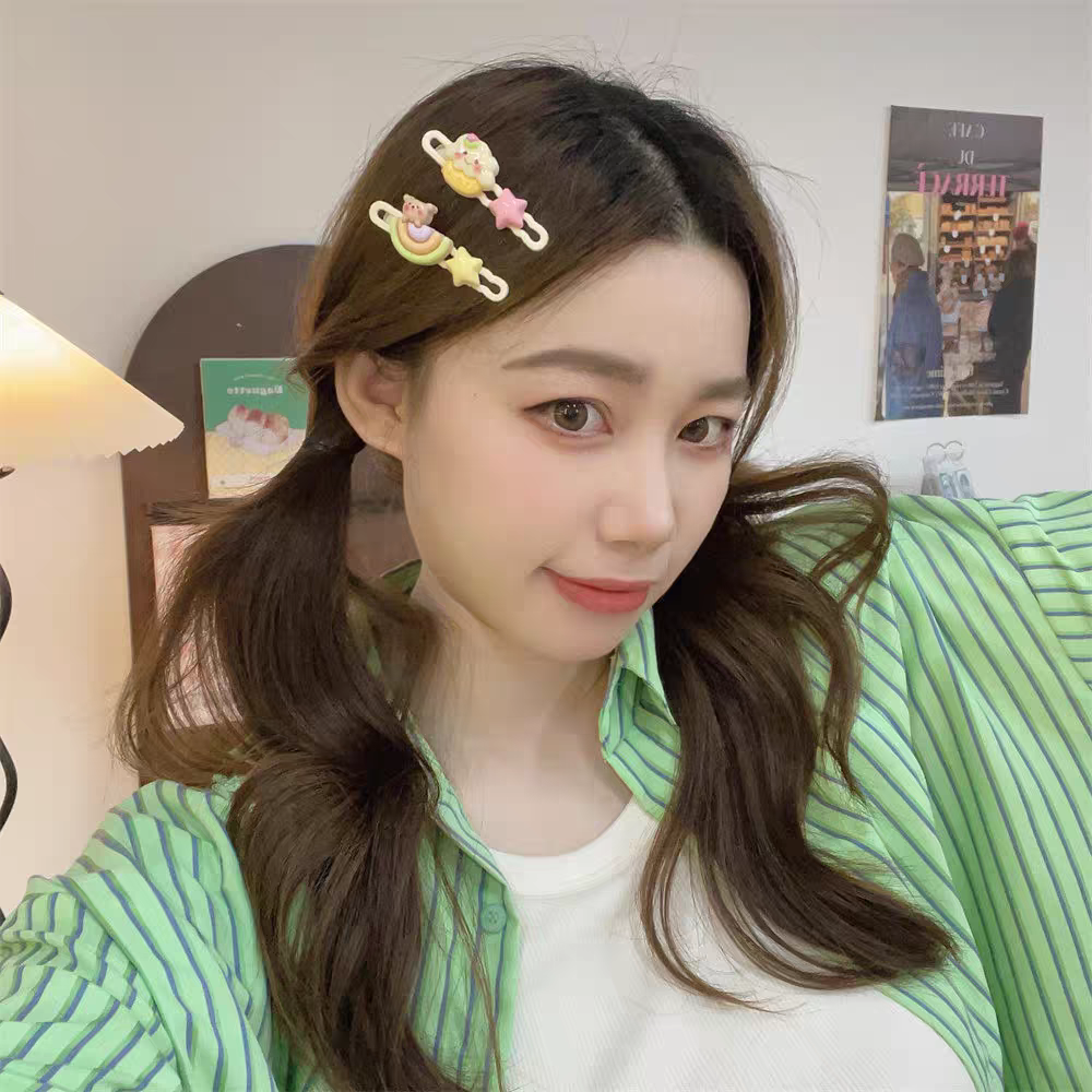 [4 for RM10] Cute and Playful Cartoon Bear Rainbow Cake Hair Clip