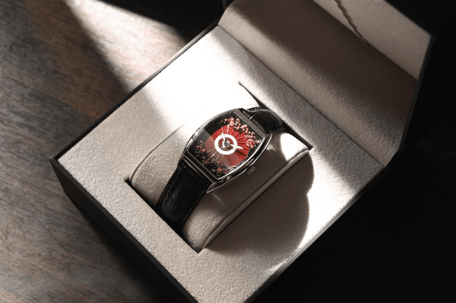 懷舊文化女錶-日本蛇目傘梅花古風面盤-中性款推薦-承天府運錶-紅色