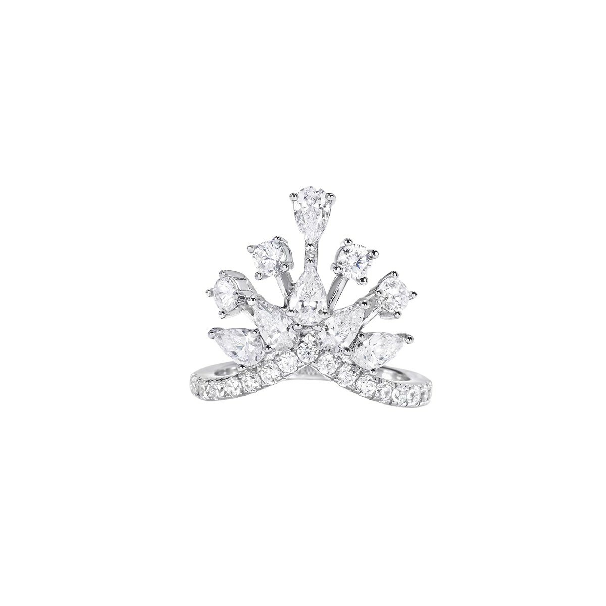 皇冠白鑽 925銀戒指