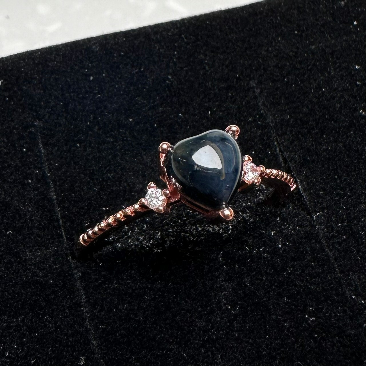 925銀戒指 愛心藍寶戒指