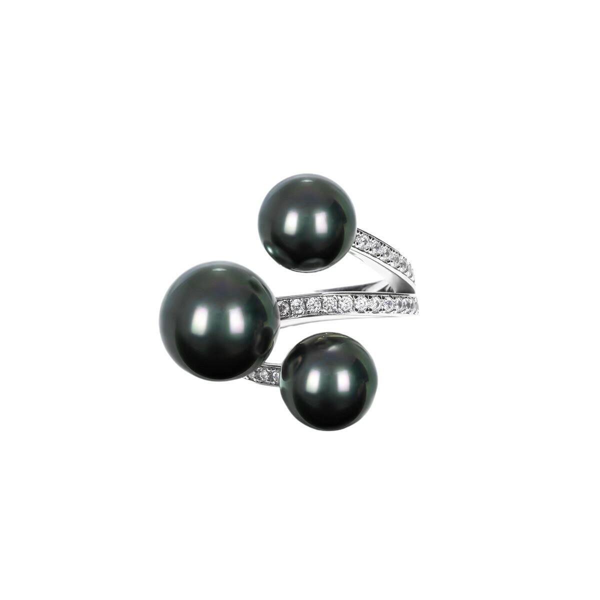 黛綠色珍珠 925銀戒指