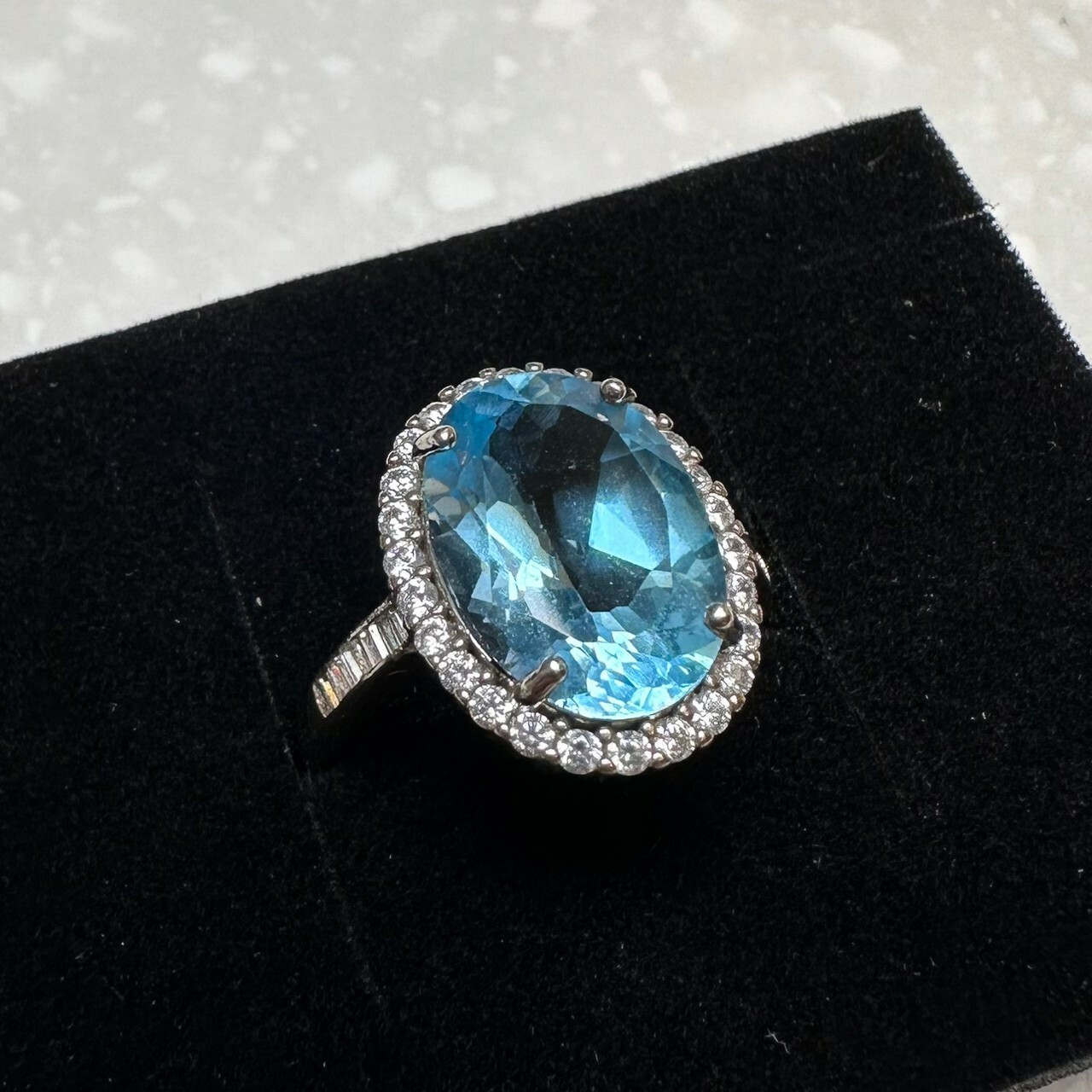 925銀戒指 藍托帕石戒指