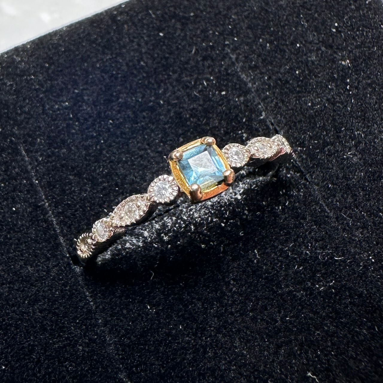 925銀戒指 藍灰托帕石戒指