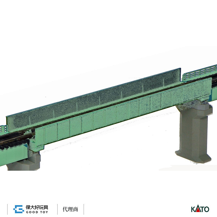 KATO 20-449 單線板梁鐵橋 186mm<S186T> (淺綠)