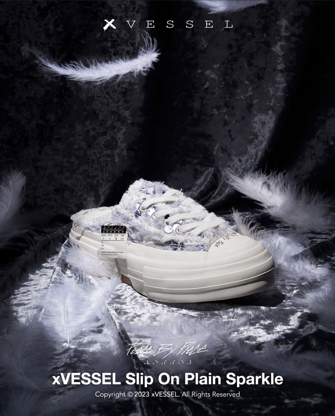 xVESSEL G.O.P. Plain Sparkle 感溫變色 毛絨亮片 灰色 穆勒拖