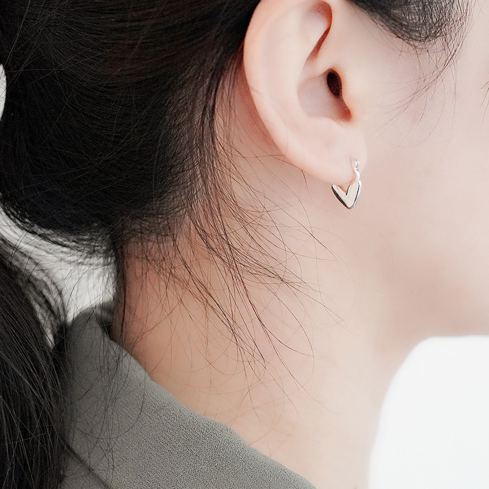 心跳頻率純銀耳環/SE605| 簡約 愛心 耳扣式耳環 聖誕禮物禮盒 情人節禮物