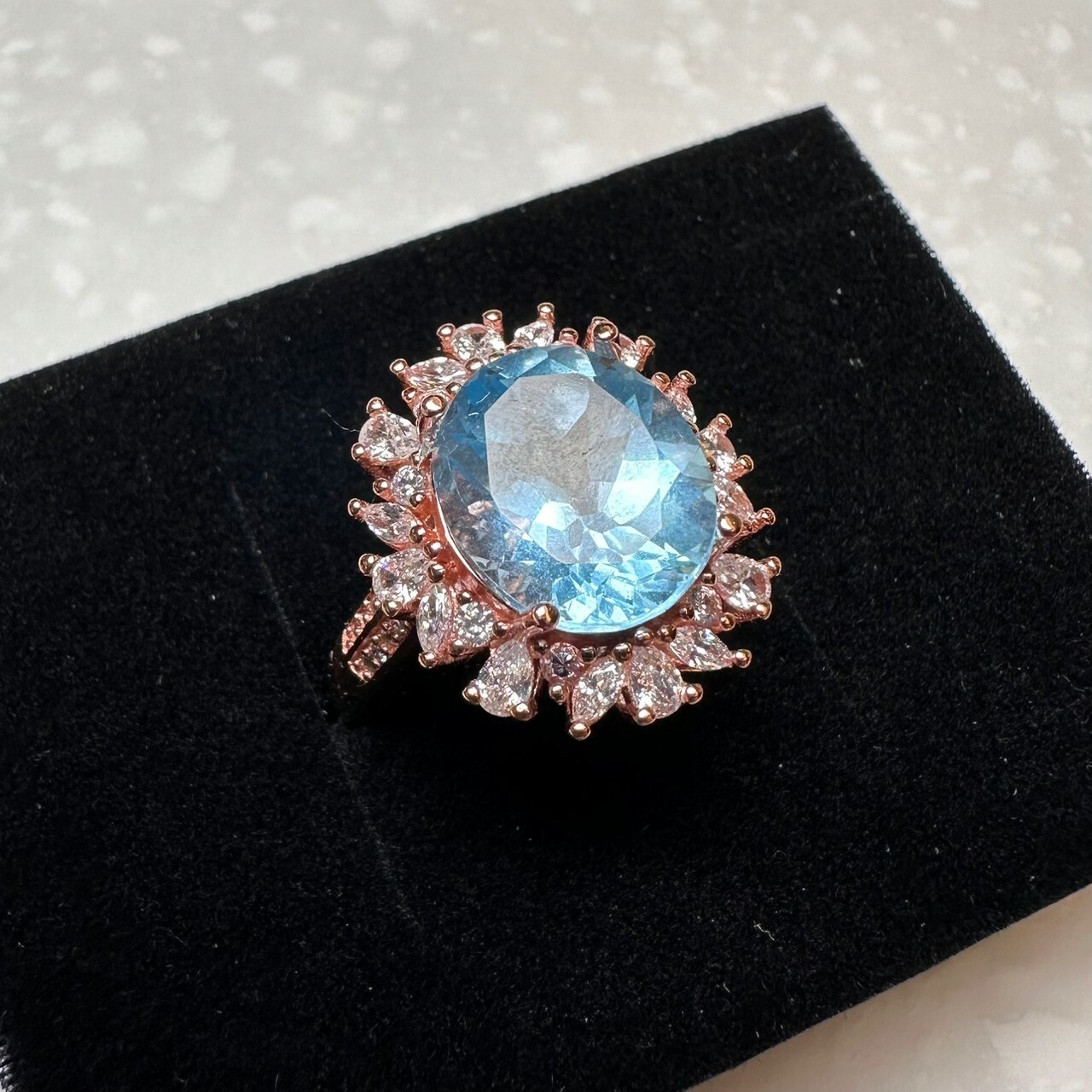 925銀戒指 藍托帕石戒指