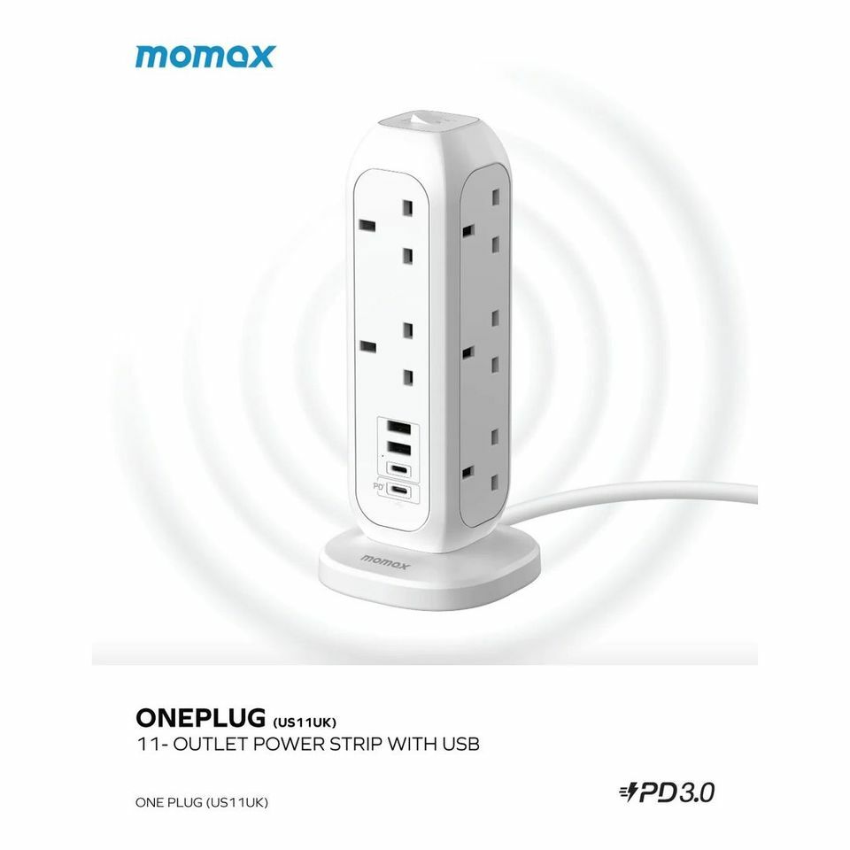 Momax ONEPLUG PD20W 2A2C 11位拖板 US11