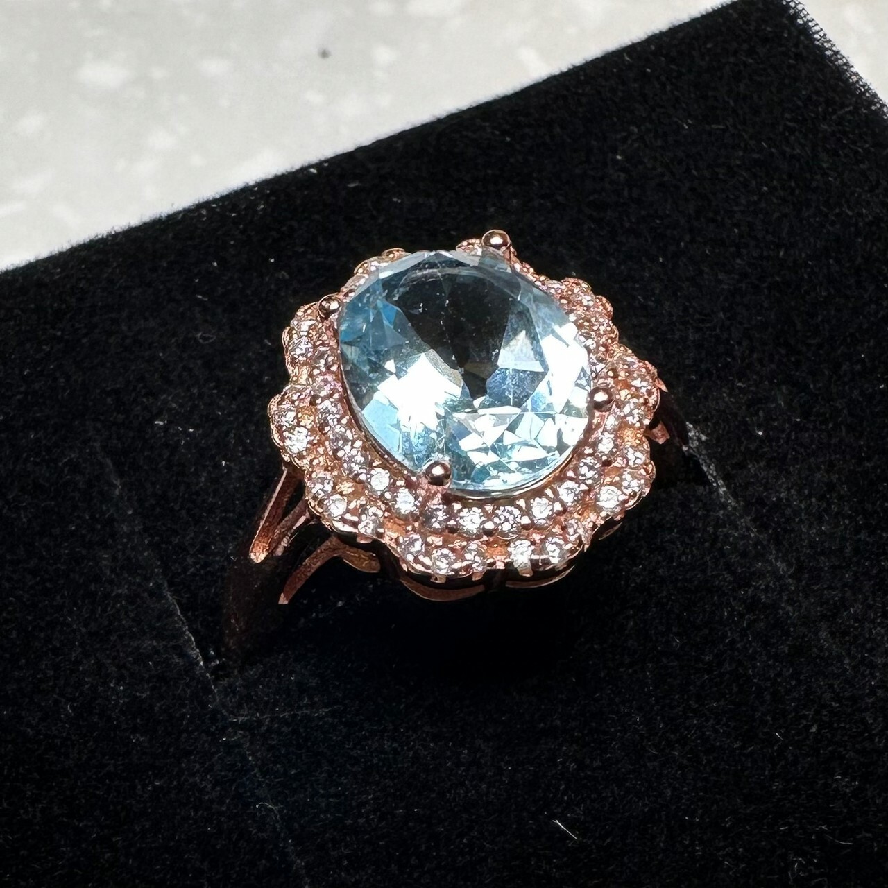 925銀戒指 水藍托帕石戒指