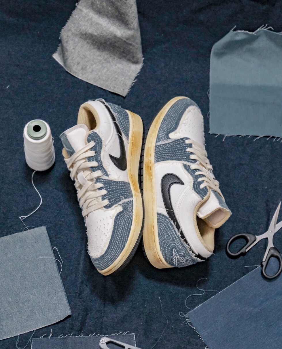 【APAIR】預購 Air Jordan 1 Low "Sashiko" 牛仔布 丹寧 刺繡 復古奶油底 FN7670-493