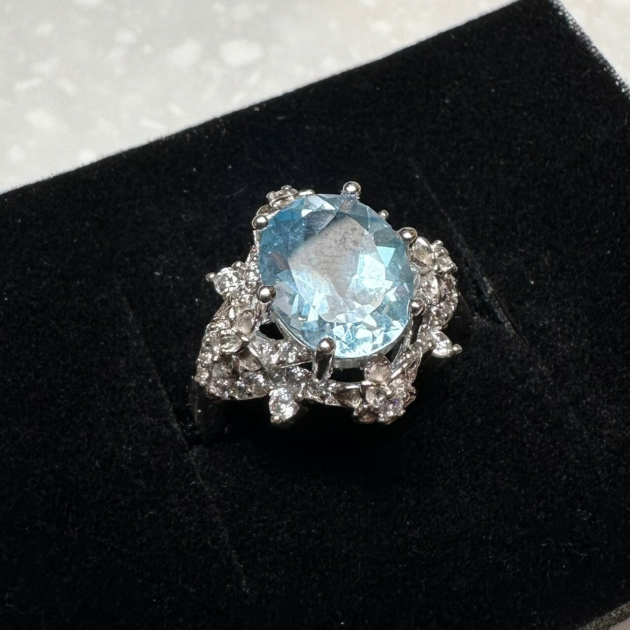 925銀戒指 水藍托帕石戒指