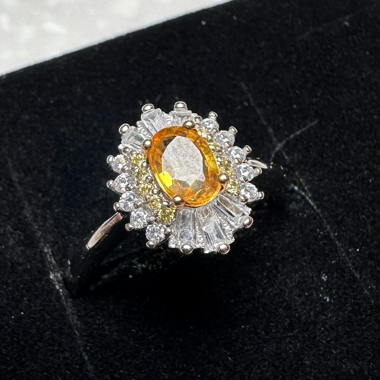 925銀戒指 黃剛玉戒指