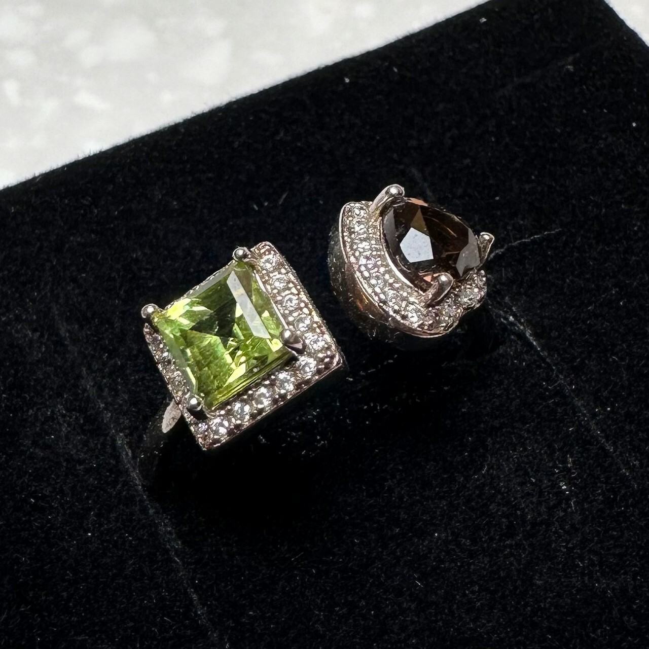 925銀戒指 橄欖石茶晶戒指