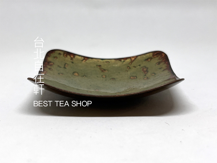 茶香自在】鏨工房金工紅銅製琺瑯手工方形小茶盤