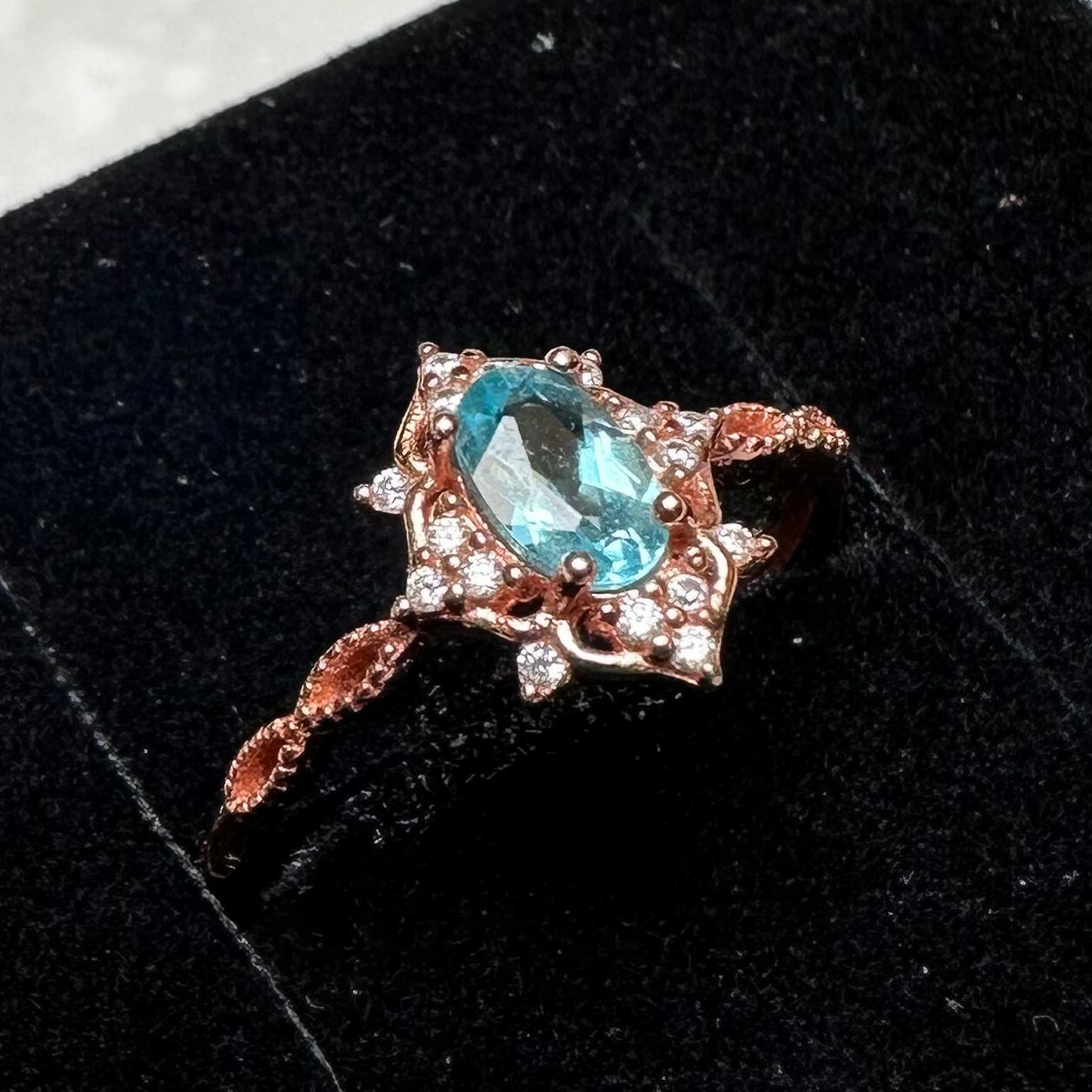 925銀戒指 水藍托帕石戒指