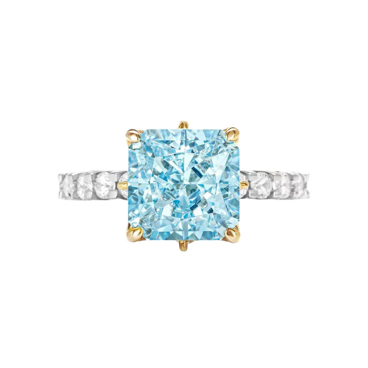 帕拉依巴色方戒 925銀戒指