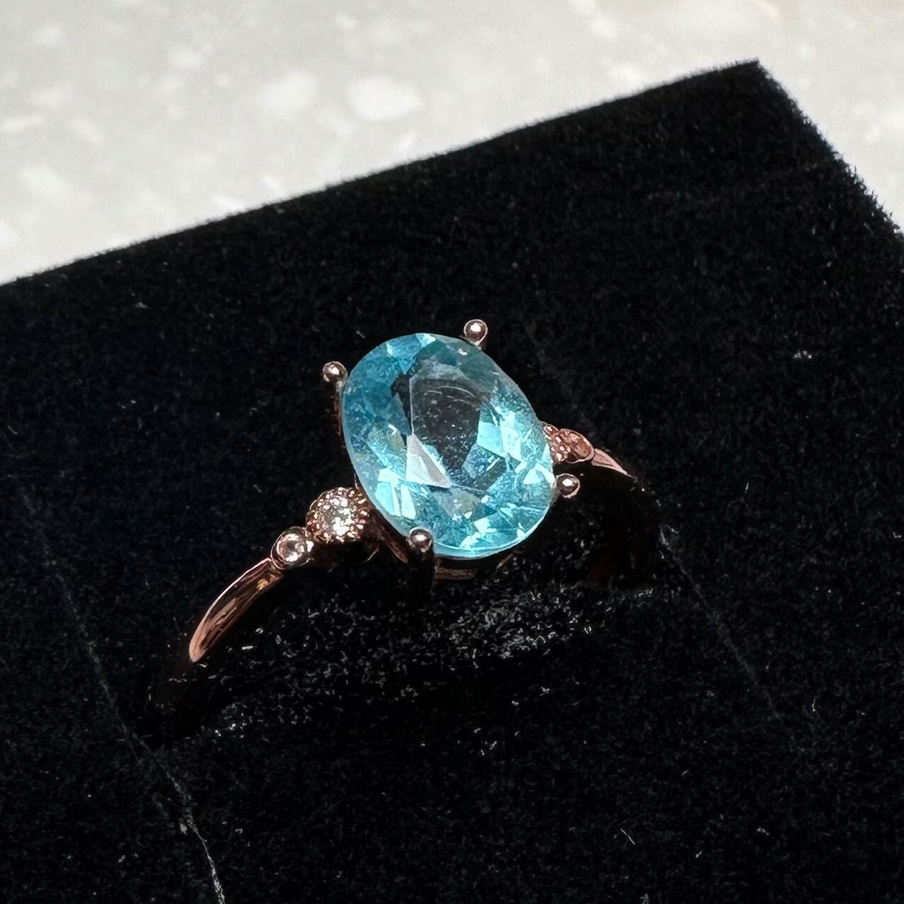 925銀戒指 藍托帕石戒指