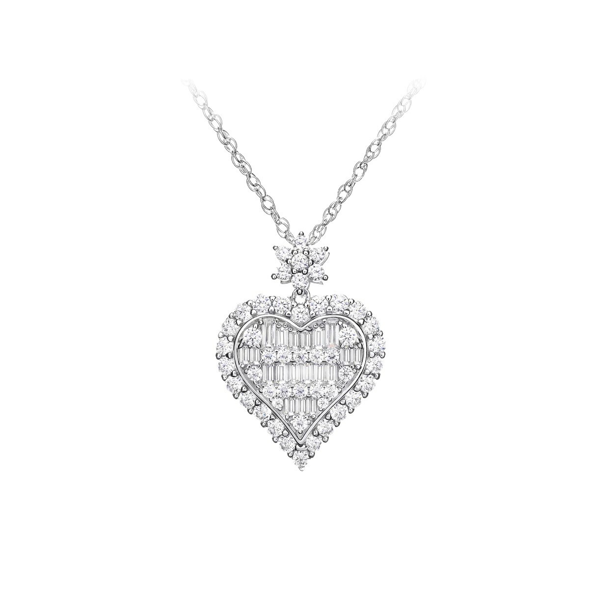 雪花愛心 925銀項鍊