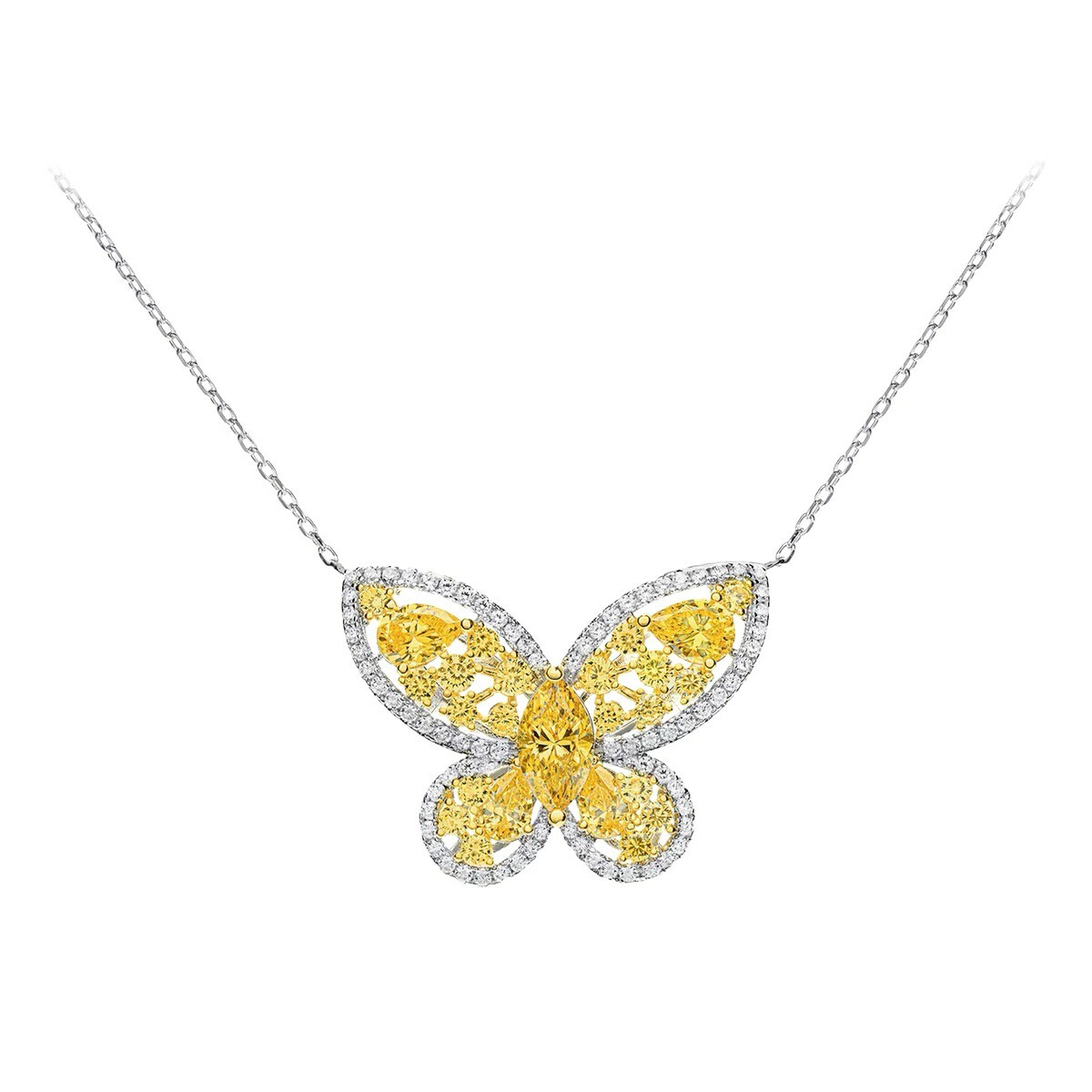 翩翩起舞黄蝴蝶 925銀項鍊