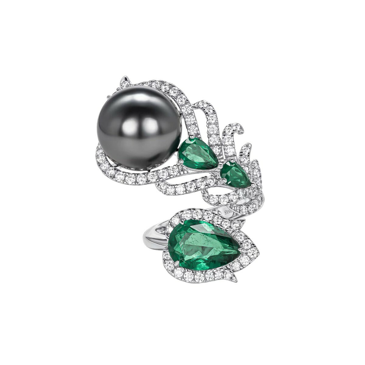 灰珠木佐绿 925銀戒指