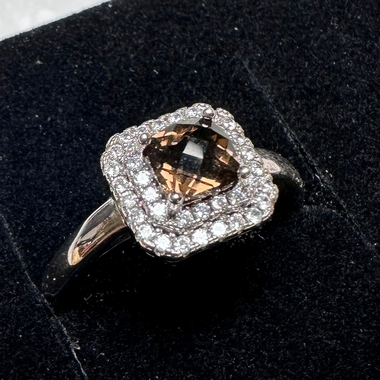 925銀戒指 茶晶戒指