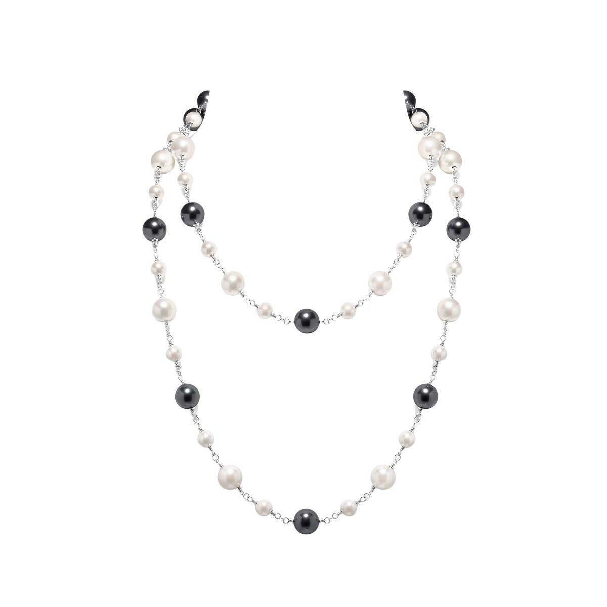 黑白珍珠 925銀項鍊