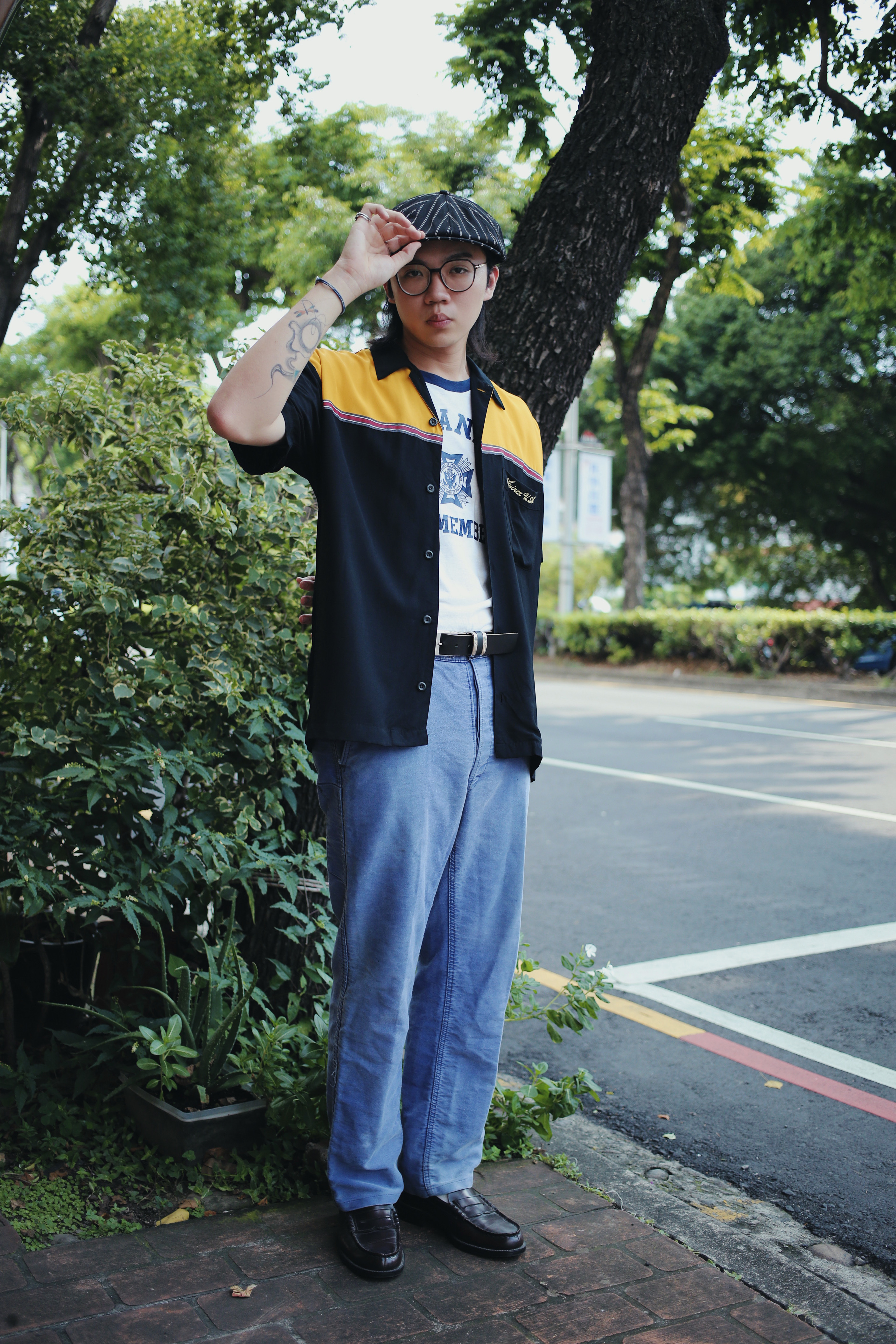 Vintage Shirt-Lonesome Pine / 古著賽車圖騰背刺繡開襟襯衫