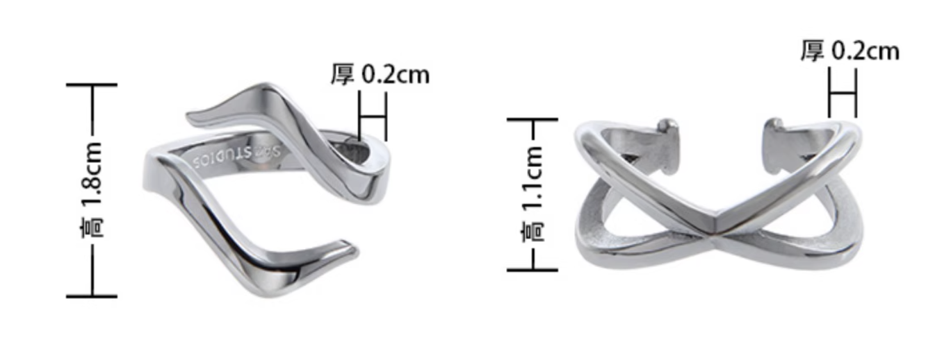 HK07 精選極簡波形戒指