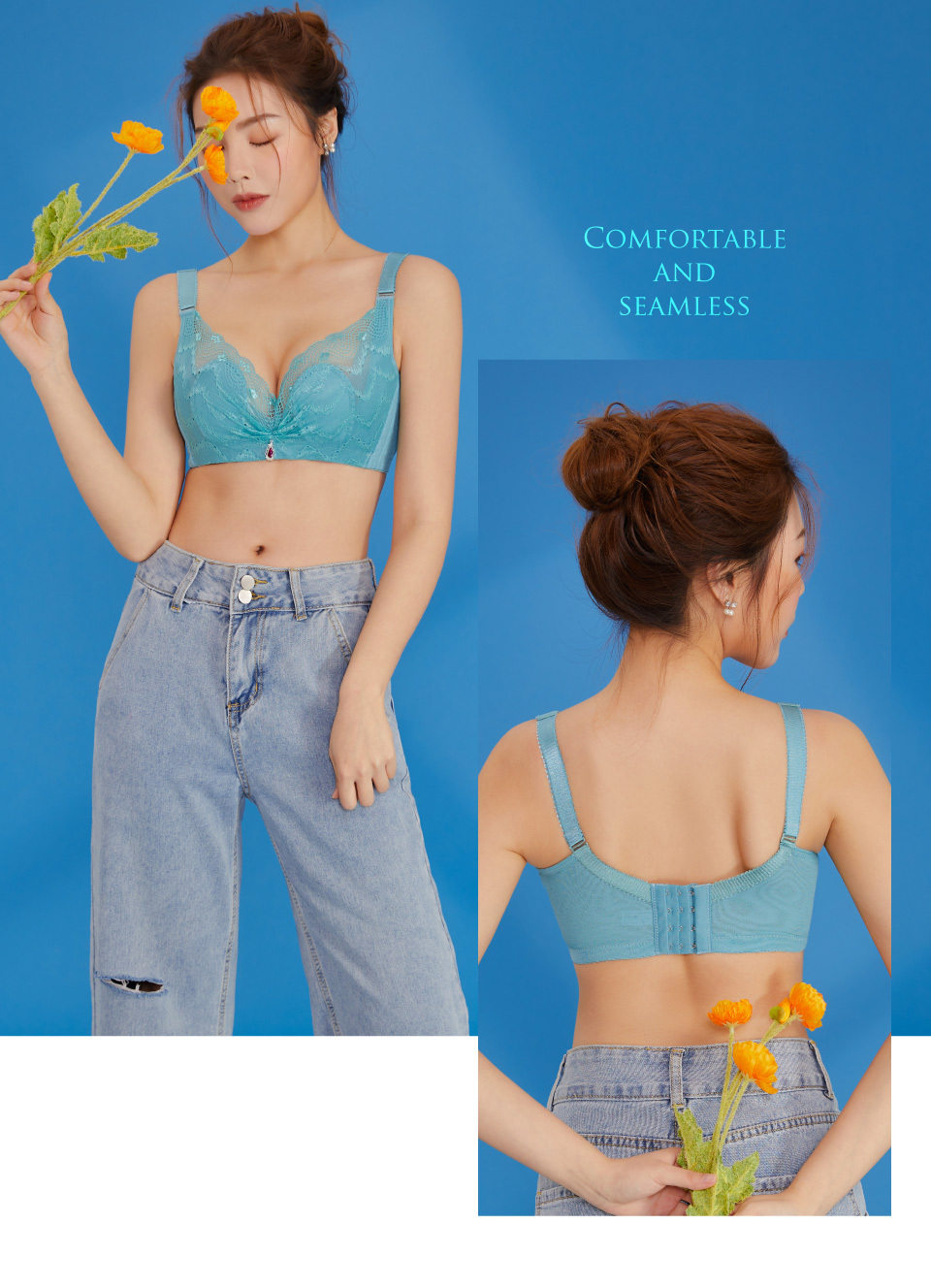 Olivia無鋼圈加大碼透氣柔棉內衣