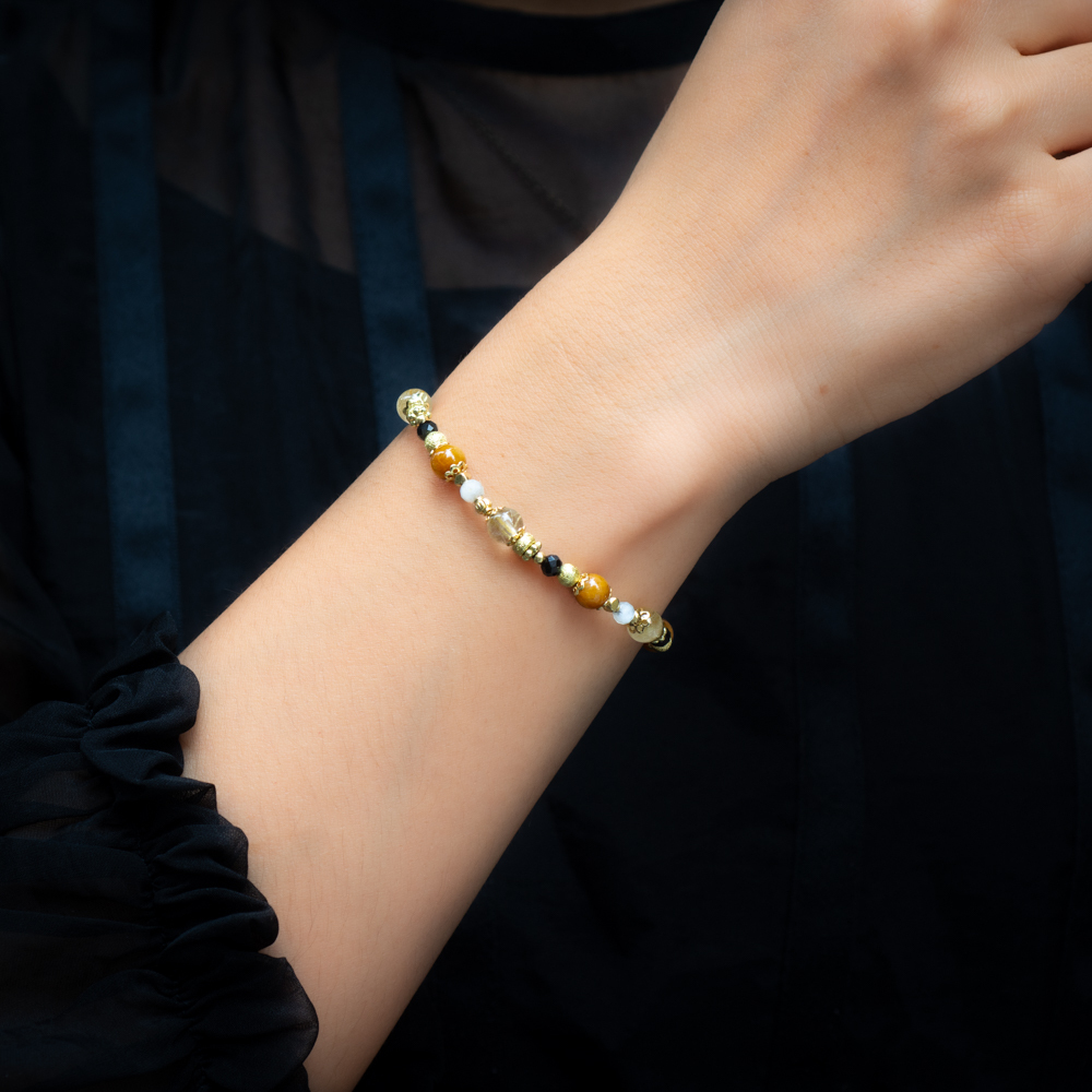 無限遊戲玩家｜黃玉鈦晶彩曜石手鍊 C1543