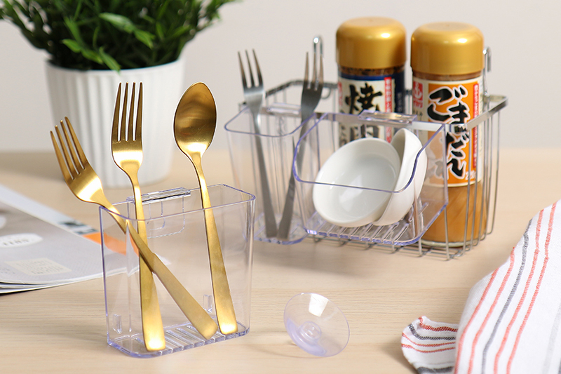 附吸盤餐具收納盒/5.5x9.6x6.6cm