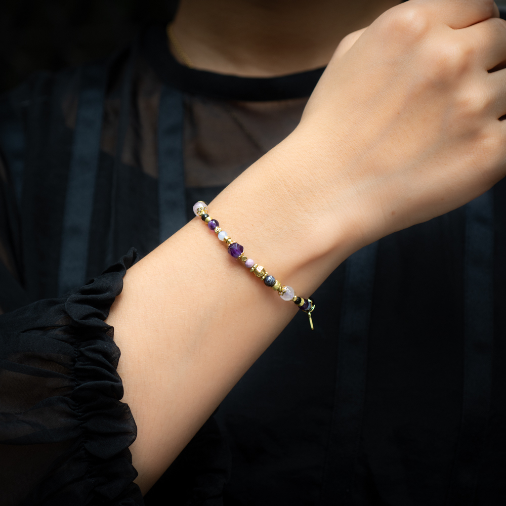 未來的存檔點｜紫水晶紫雲母手鍊 C1546