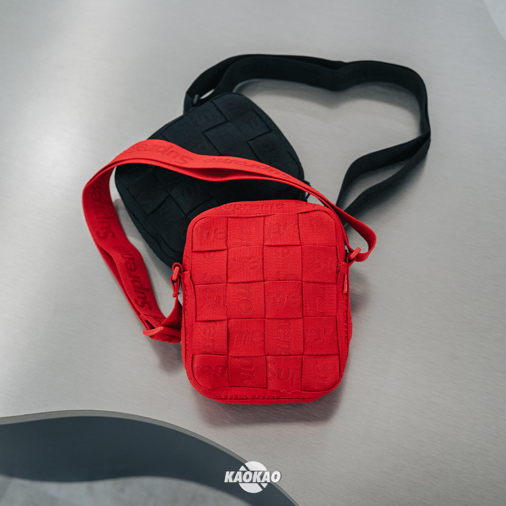 SUPREME WOVEN SIDE BAG BV 編織 側背 小包 肩包 紅 黑【SUPREMEBAG1】