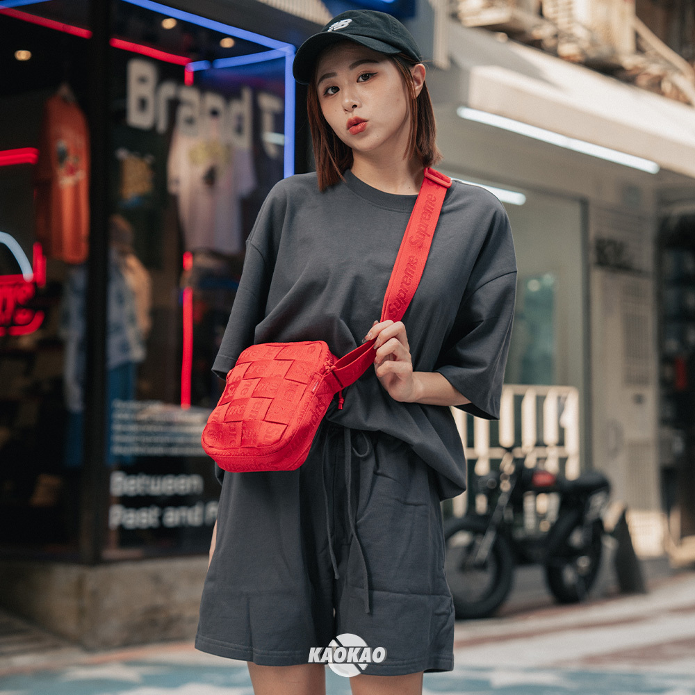 SUPREME WOVEN SIDE BAG BV 編織 側背 小包 肩包 紅 黑【SUPREMEBAG1】