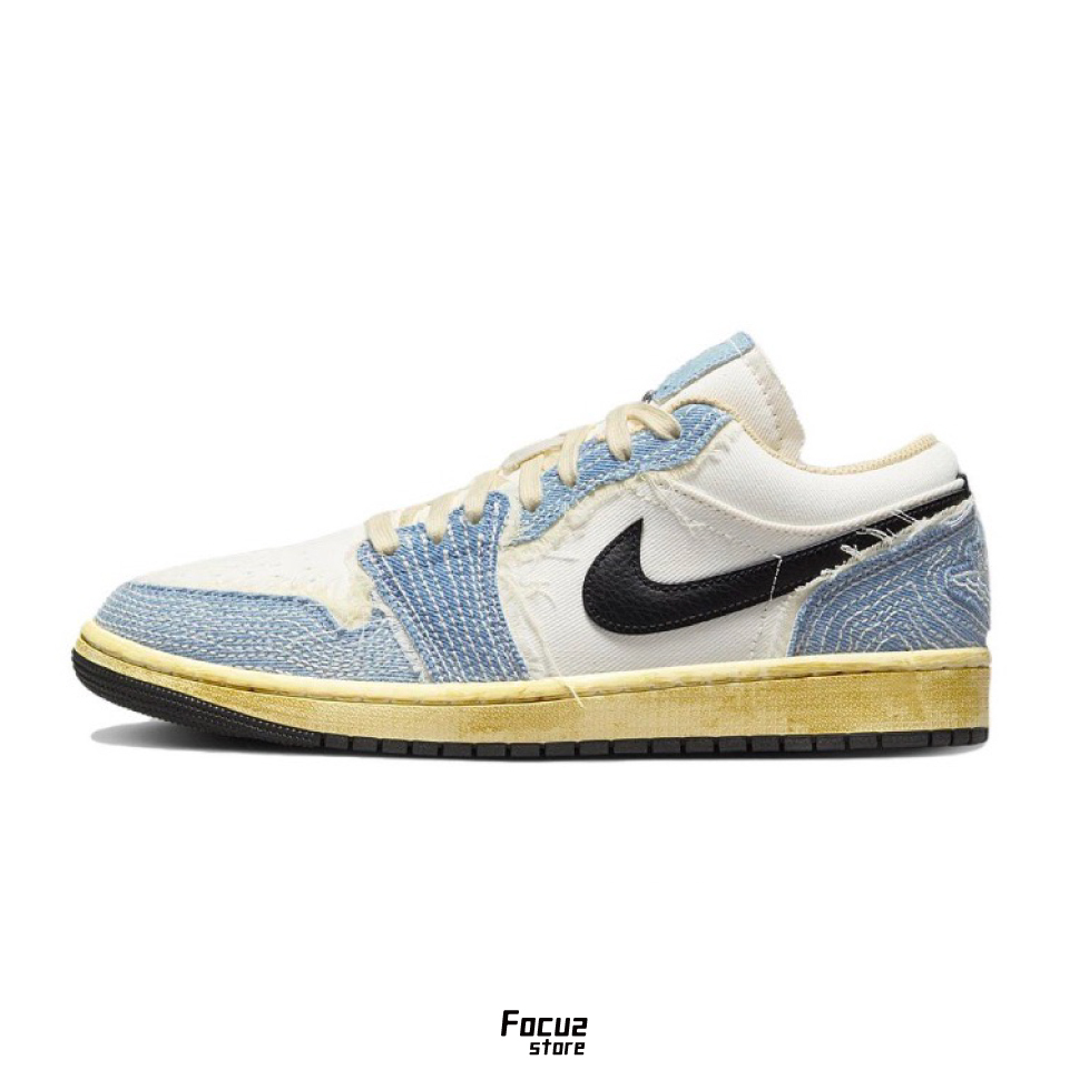 【Focus Store】現貨秒發 Air Jordan 1 Low 'Sashiko Denim' 刺子繡 FN7670-493