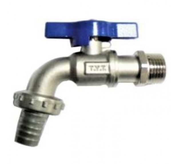 "TYT"短身藍柄波子龍頭1/2"X3/4"(蝴蝶柄)