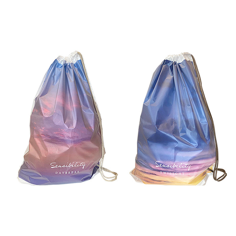 單肩背束口袋/天空