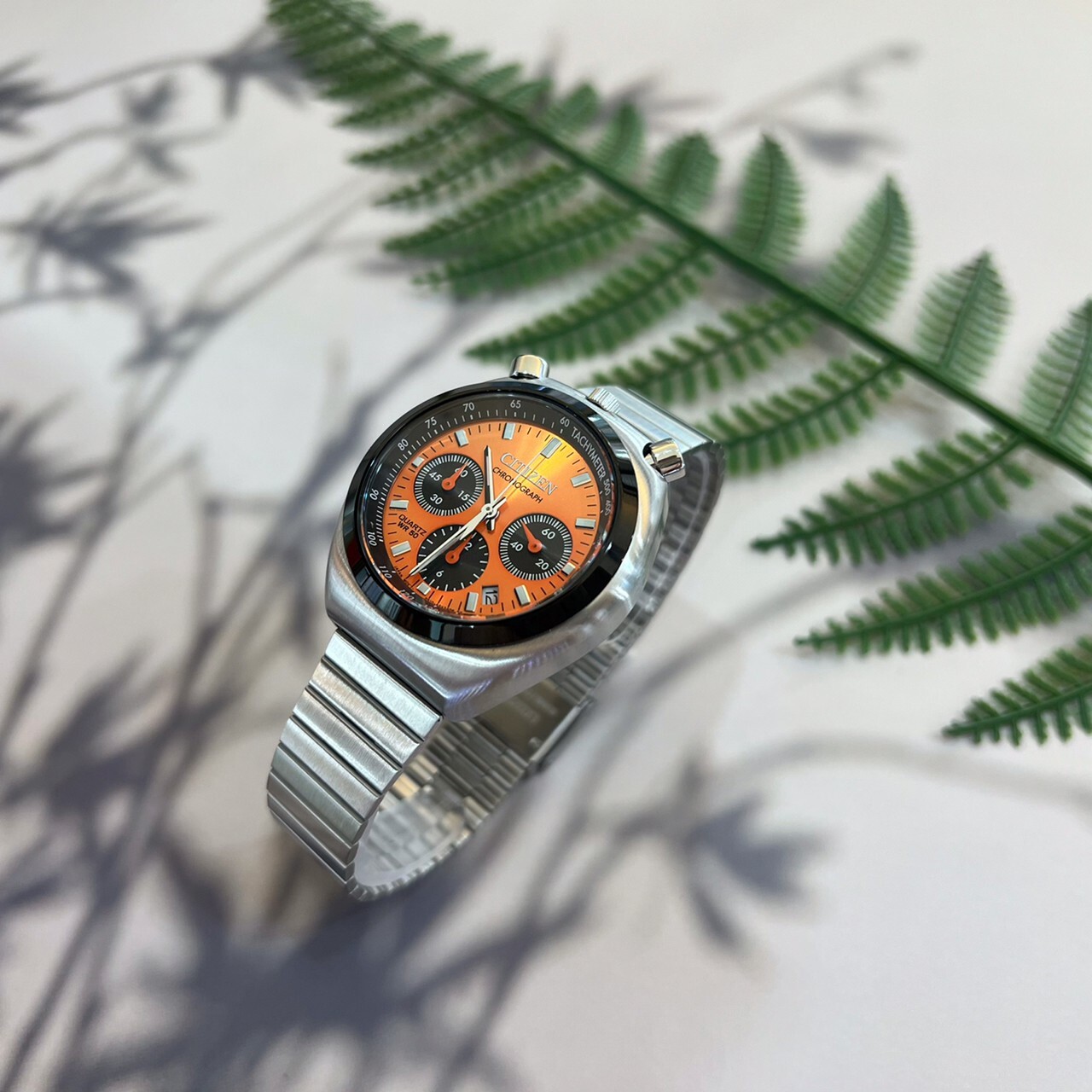 【CITIZEN 星辰】Chronograph系列 牛頭錶 亮橘計時腕錶 AN3660-81X 38mm 現代鐘錶