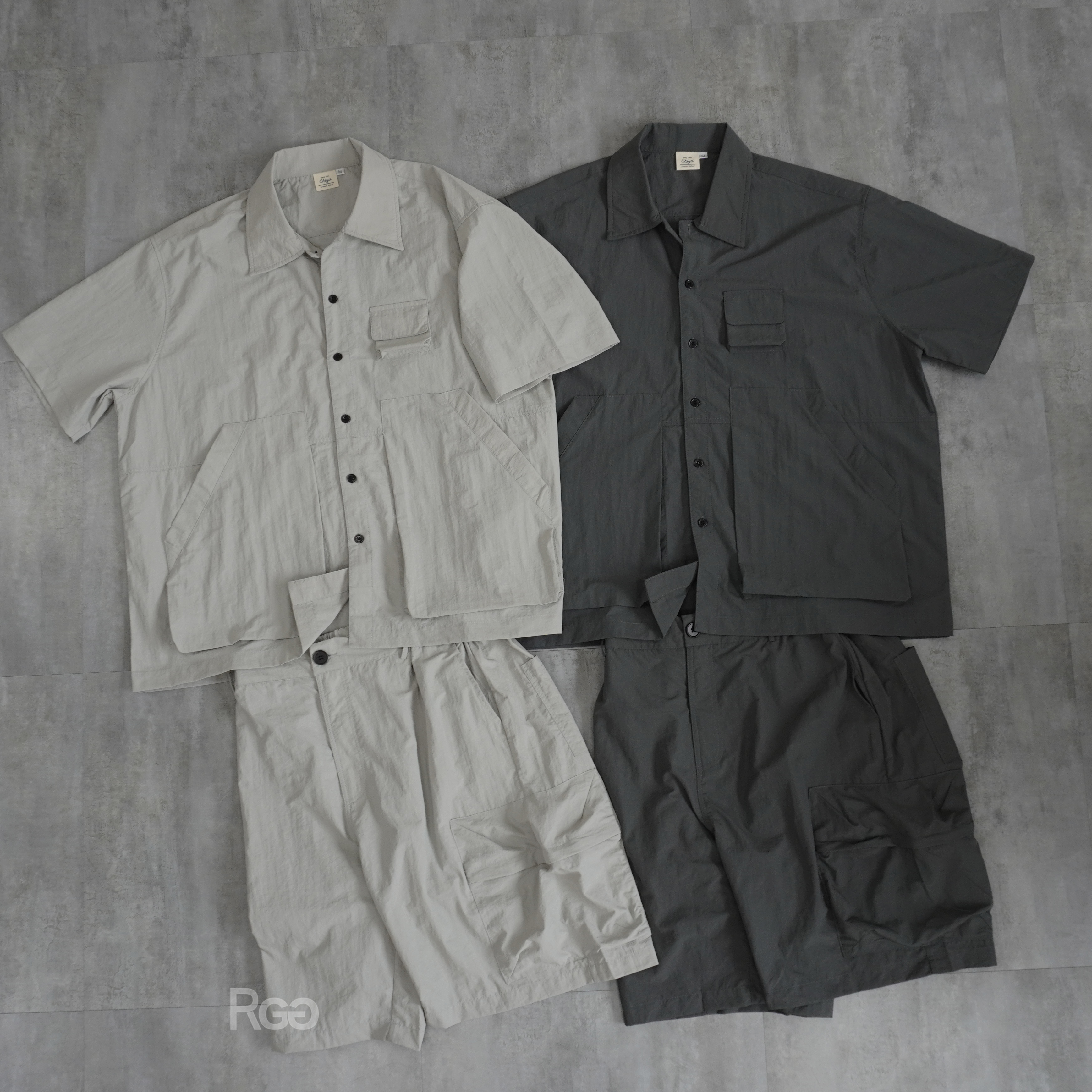 #A032 日系工裝立體口袋休閒套裝