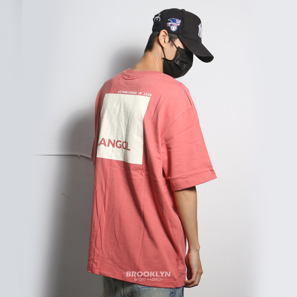 【下殺↘ $399】KANGOL 短袖 短T 梅紅 白刺繡 後背大圖 男  6125101141