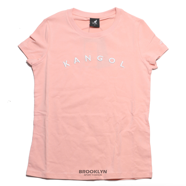 【下殺↘ $399】KANGOL 短T 粉 緊身 短袖 胸口橫向LOGO 女 6122100141