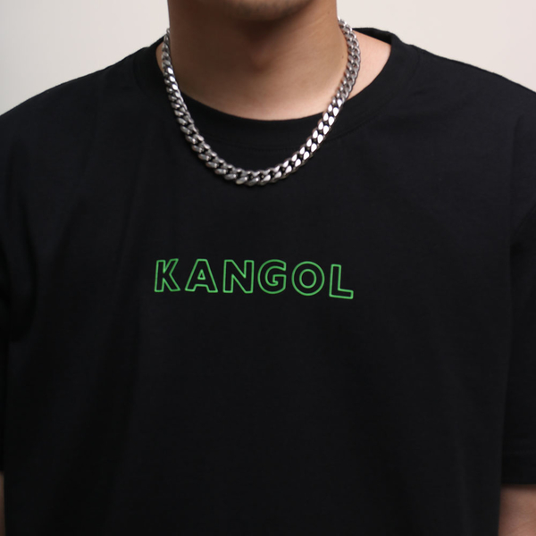【下殺↘ $399】KANGOL 短袖 短T 植絨 空心LOGO 黑色 袋鼠 棉 休閒 男女 6125100820