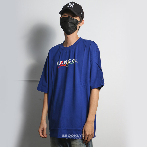 【下殺↘ $399】KANGOL 短袖 短T 藍 彩虹草寫 袋鼠 棉 男 6125100382