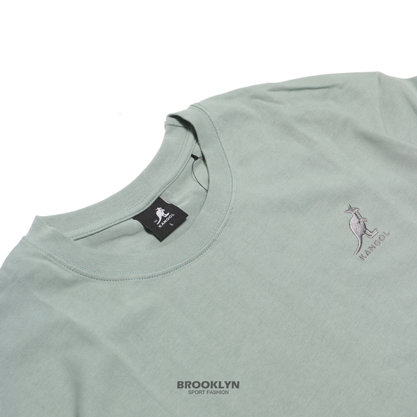 【下殺↘ $399】KANGOL 短袖 短T 粉綠 灰刺繡 後背大圖 男 6125101172