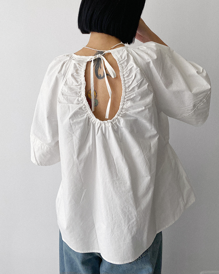 MFT-2380 露背無領襯衫