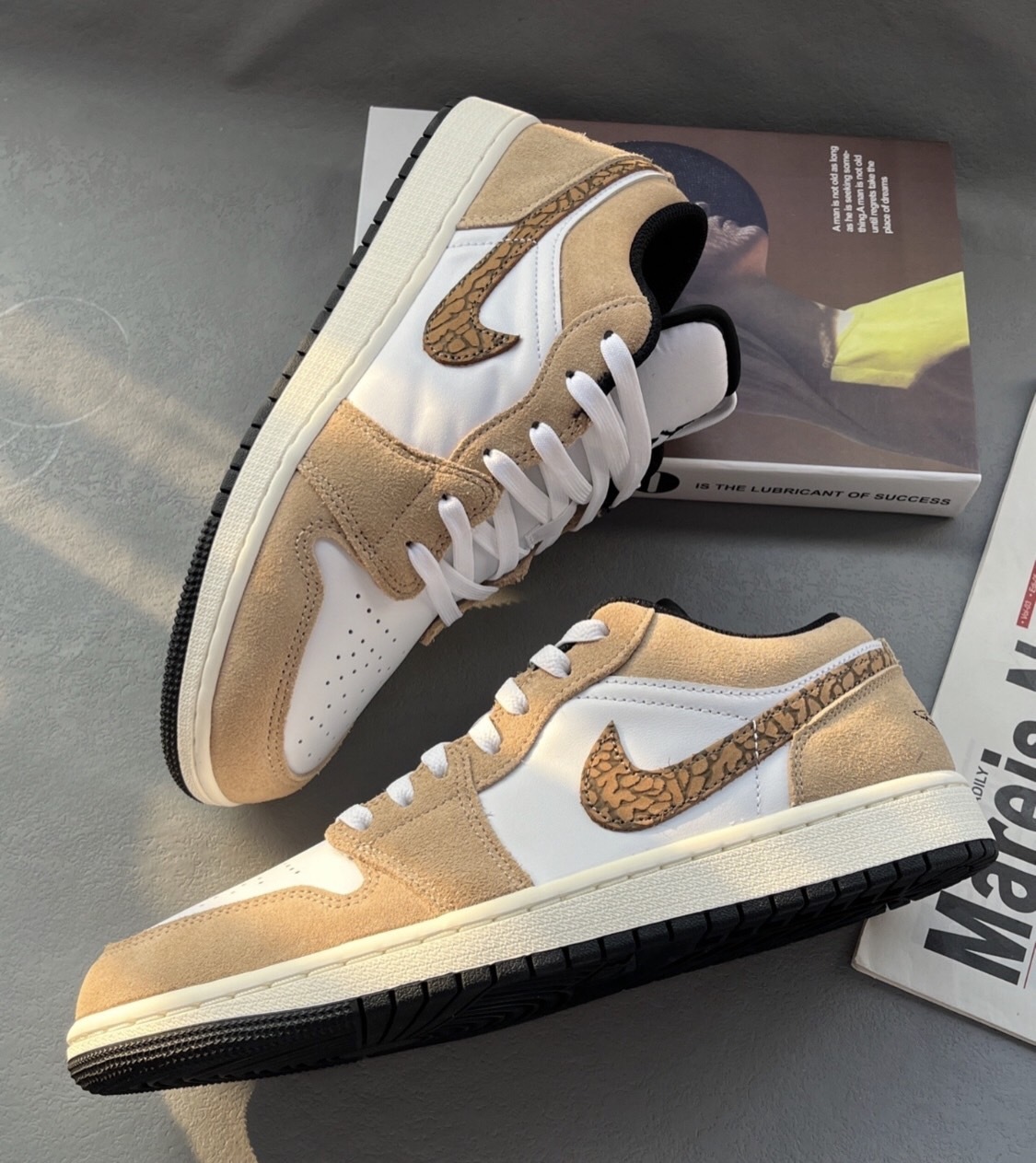 【APAIR】預購 Air Jordan 1 Low SE "Brown Elephant" 白棕 爆裂紋 DZ4130-201