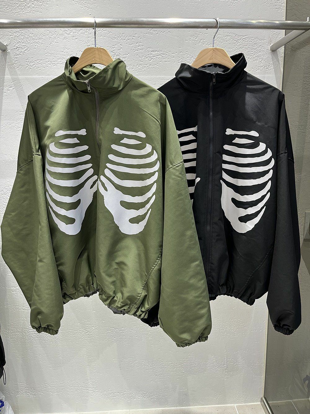 企領骨頭圖案拉鍊外套 10.GVTY-0033JK