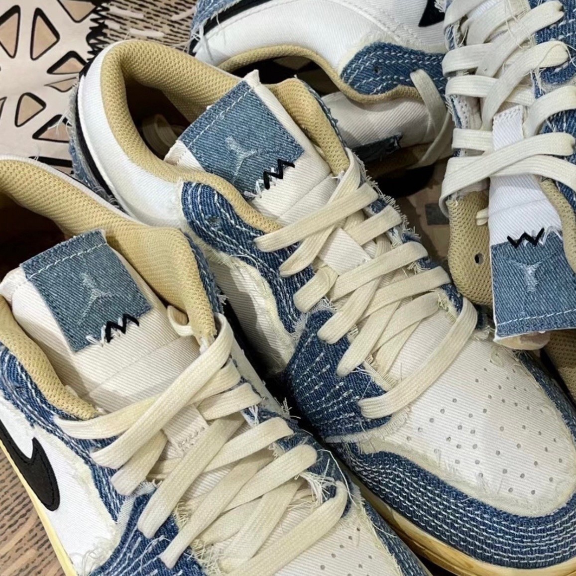 Nike Air Jordan 1 Low "Sashiko" 刺繡丹寧藍 牛仔布 做舊