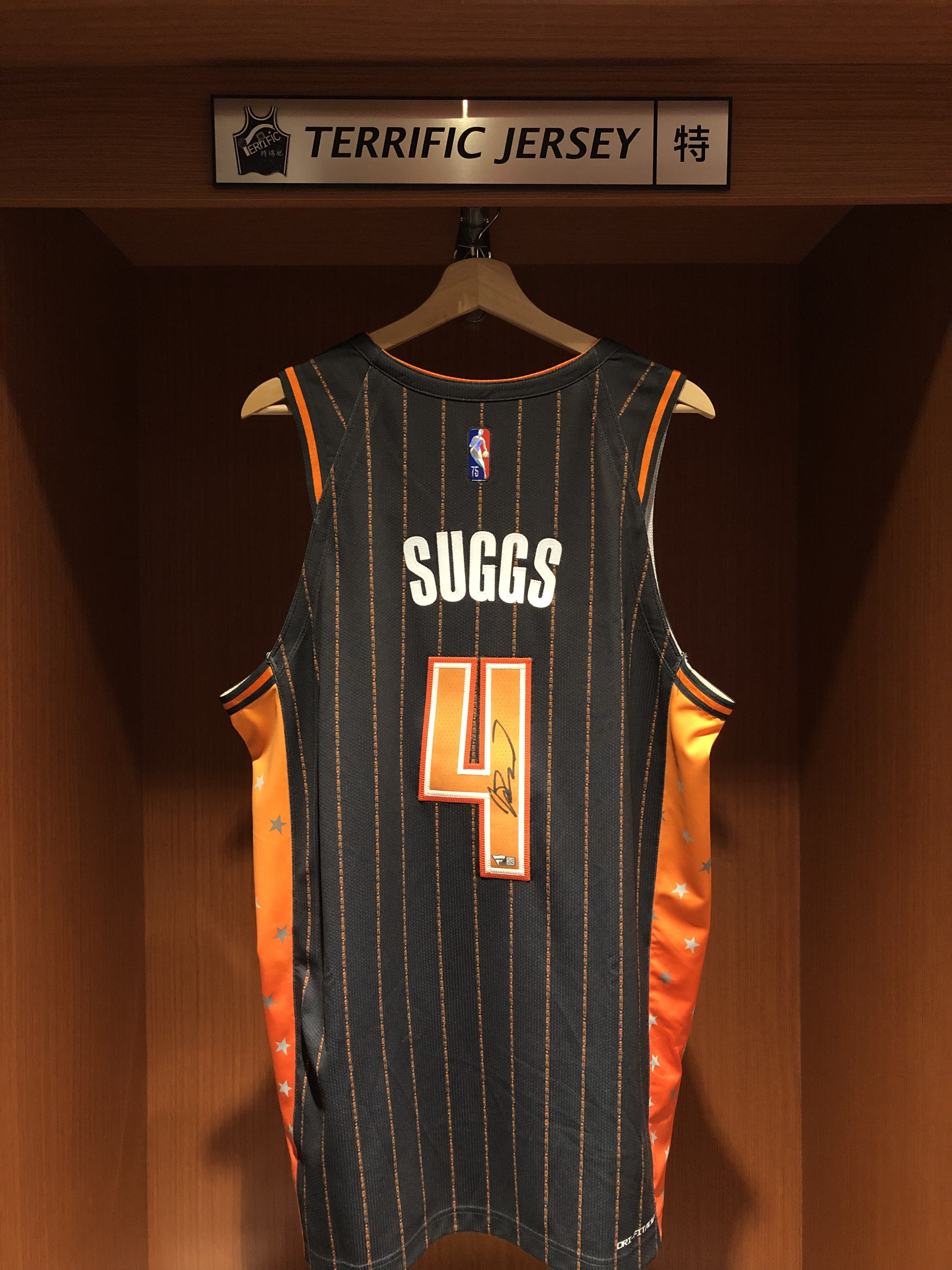 NBA球衣 親簽含認證 Jalen Suggs 奧蘭多魔術城市 75周年 鑽石標 City Nike Authentic 球員版 電繡 含贊助商標 Fanatics 官方雷射編號 全新