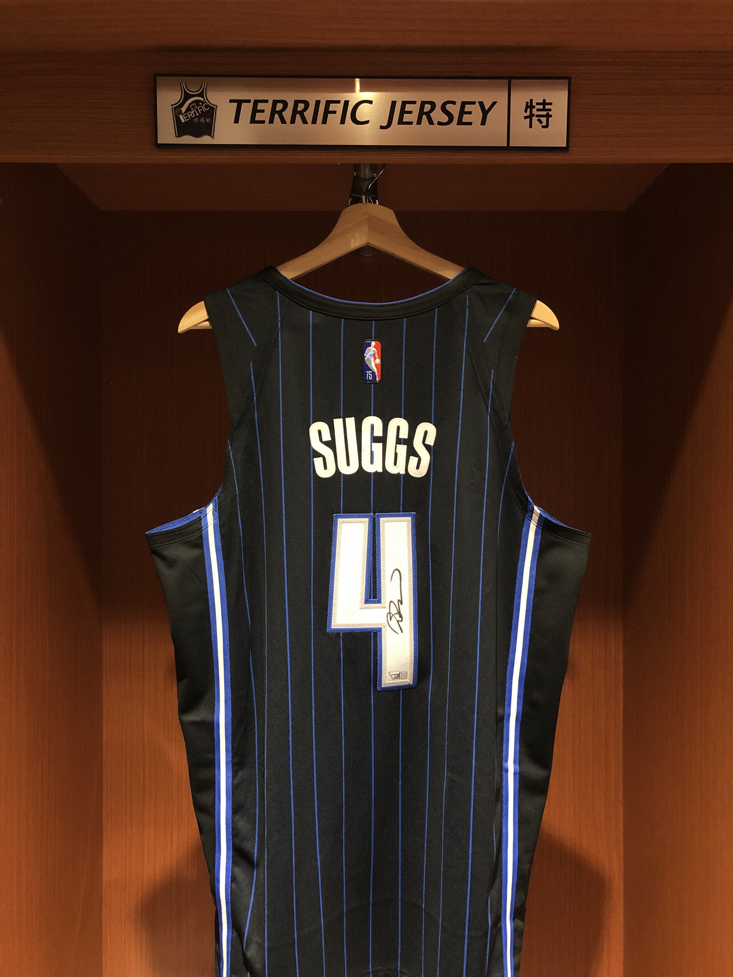 NBA球衣 親簽含認證 Jalen Suggs 奧蘭多魔術黑 75周年 鑽石標 Icon Nike Authentic 球員版 電繡 含贊助商標 Fanatics 官方雷射編號 全新